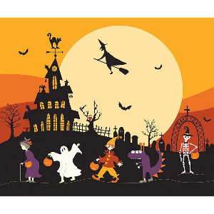 Beggar's Night Trick-or-Treat Panel 36'' by 43''